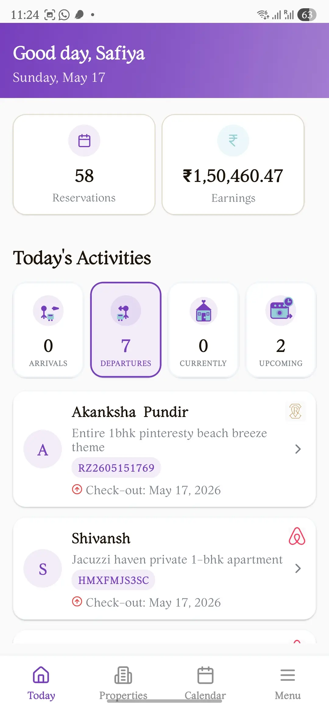 Rukiye Zara property management dashboard